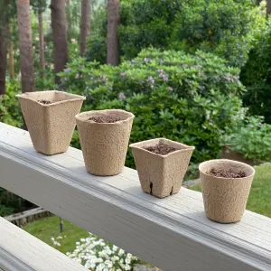 288 x 8cm Eco Square Fibre Biodegradable and Compostable Plant Pots