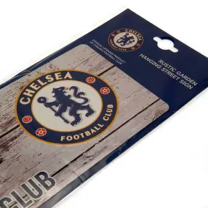 Chelsea FC Rustic Plaque White/Black/Blue (One Size)