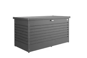 Biohort High Quality 5ft x 2.5ft LeisureTime Box 160 Garden Metal Storage - Metallic Dark Grey