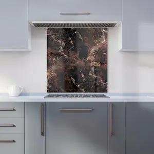 Copper Quartz Effect Premium Glass Kitchen Splashback W900mm x H750mm