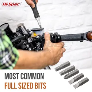 Hi-Spec 24pc HSS Metal Drill Bits & 1/4" Hex Shank Screw Driver Bit Set for Drill Drivers in a Compact Tool Box Case