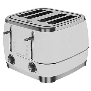 Beko Cosmopolis Dome Kettle And 4 Slice Toaster Set White/Chrome