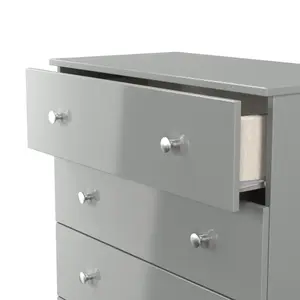 Yarmouth Ready assembled Grey 4 Drawer Chest (H)875mm (W)740mm (D)390mm