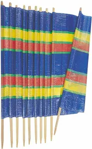 4 Pole Wooden Windbreak Beach Camping Windbreaker Sun Wind Shelter Striped 4ft High X 7ft Long Traditional