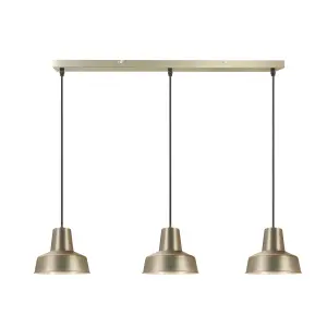 GoodHome Orous Rectangular Satin Pewter effect 3 Lamp LED Pendant ceiling light, (Dia)245mm