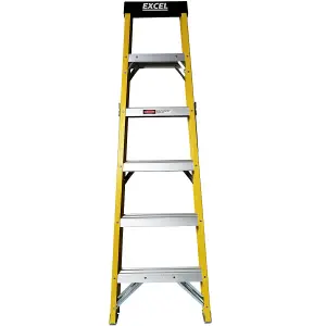 Excel Electricians Fibreglass Step Ladder 5 Tread 1.56m Heavy Duty