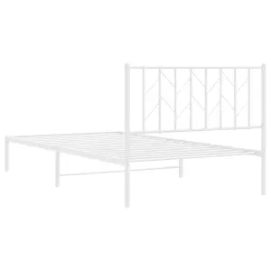 Berkfield Metal Bed Frame without Mattress with Headboard White 107x203cm