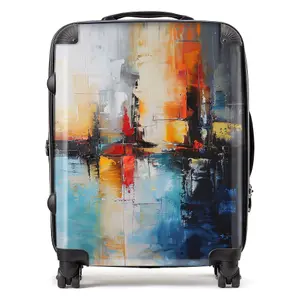 Reflective Splendour: City In Abstract Suitcase - Large