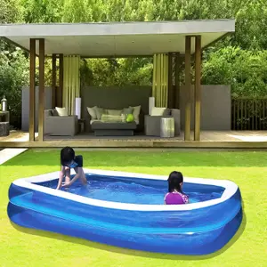 Rectangular Inflatable Swimming Pool  Family Paddling Pool for Garden Fun large