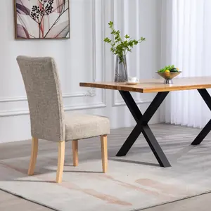 Set of 2 Pienza Fabric Dining Chairs - Brown