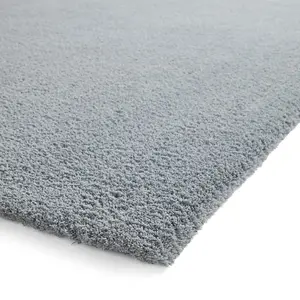 Light Blue Shaggy Washable Plain Modern Rug For Living Room Bedroom & Dining Room-60cm X 115cm