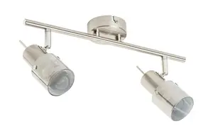 CGC Double Brushed Chrome Ceiling Spotlight Bar with Smoked Glass