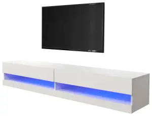 GFW Galicia 150cm Wall TV Unit with LED White