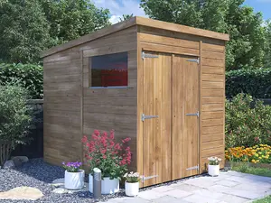 Dunster House Bike Shed 1.8m x 2.4m Storage Garden Building Wooden Pressure Treated Overlord Pent