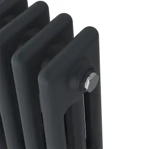 Right Radiators 300x607 mm Horizontal Traditional 3 Column Cast Iron Style Radiator Anthracite