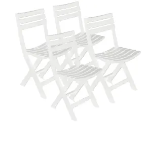 URBNGARDEN 79cm Height 4 Pcs Collapsible Outdoor Folding White Garden Chairs Camping Patio Lounge