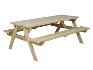 Fortem Pub Style Picnic Table Benches Set (7ft, Natural finish)