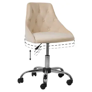 Desk Chair Velvet Beige PARRISH