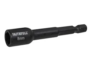 Faithfull - Magnetic Impact Nut Driver 8mm x 1/4in Hex