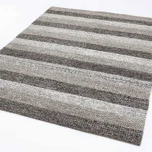 Plain Modern Stripe Modern Luxurious Handmade Easy to Clean Rug For Bedroom LivingRoom and Dining Room -200cm X 300cm