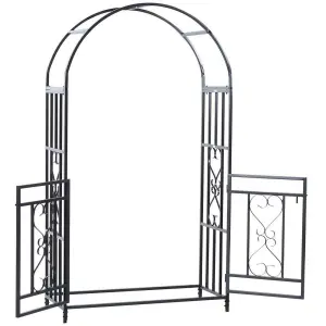 Metal Garden Gate Wedding Rose Arch Pergola Archway Climbing Plant Trellis Black