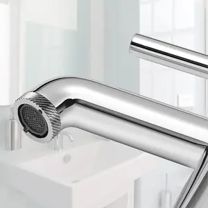 BATHWEST Bathroom Sink Taps, Basin Mixer Taps , Monobloc Chromed Brass Single Lever Basin Taps 682W