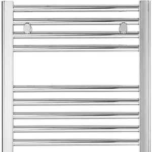 Bray Electric Heated Towel Rail, Prefilled, Straight, Chrome - W400 x H800 mm