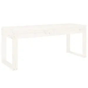 Berkfield Garden Bench White 110x38x45 cm Solid Wood Pine