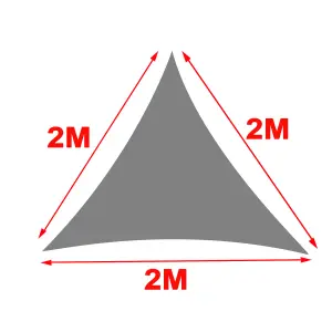 SunDaze 2x2x2m Sun Shade Sail Triangle HDPE Breathable UV Block Sunscreen Sand with Free Rope