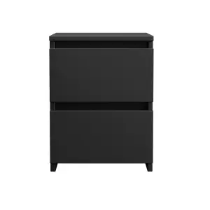 SunDaze Chest of Drawers Storage Bedroom Furniture Cabinet 2 Drawer Black 30x30x40cm