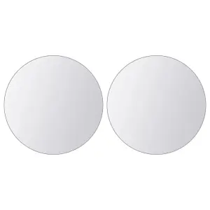 Berkfield 16 pcs Mirror Tiles Round Glass