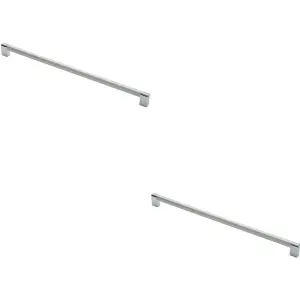 2x Multi Section Straight Pull Handle 448mm Centres Satin Nickel Polished Chrome