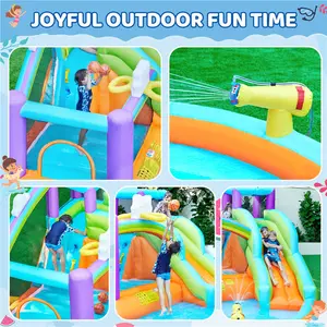 3.7 x 3.9 x 2.4m Inflatable Water Slide and Air Blower