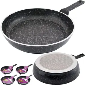 Aluminium Non Stick Forged Marble Coated Cooking Frying Pan Kitchen Fry Pans Soft 30Cm