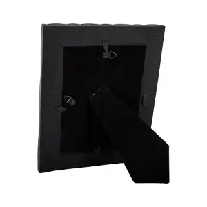 Contemporary Designer Mat Black 3D Diamond Geometric 5x7 Polyresin Picture Frame