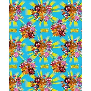 Moshi Monsters Cartoon Character Gift Wrap Sheets (Pack of 2) Multicoloured (One Size)