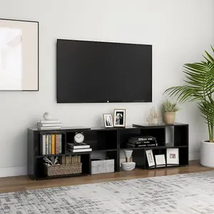 Berkfield TV Cabinet High Gloss Black 149x30x52 cm Engineered Wood