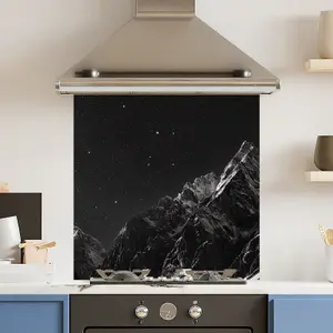 Toughened 6mm Glass Kitchen Splashback 60 x 60cm Full Moon - Polished Edge Heat Resistant Back Splash for Cookers Hob