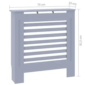 Berkfield MDF Radiator Cover Grey 78 cm