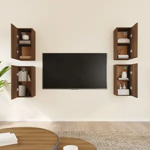 Berkfield TV Cabinets 4 pcs Brown Oak 30.5x30x60 cm Engineered Wood