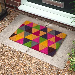 Nicola Spring - Coir Door Mats - Triangle (Set of 2) 1.6cm H x 60cm L x 40cm W