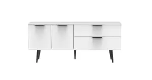 Fuji 2 Drawer 2 Door Wide Sideboard in White Matt (Ready Assembled)