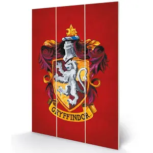 Harry Potter Gryffindor Wood Print Red (One Size)