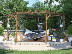 Dunster House Wooden Corner Pergola Kit 3m x 3m Utopia Diamond