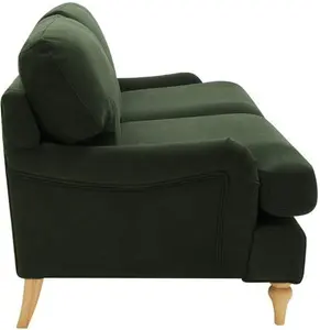 DUSK Hampshire 3 Seater Sofa - Dark Olive Green - Matte Velvet