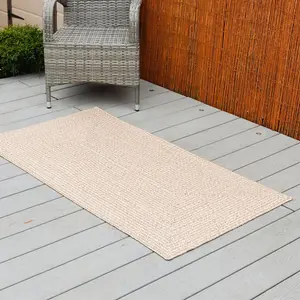 Outdoor Garden Patio Water Resistant Washable Braided Faux Jute Carpet Rug Mat