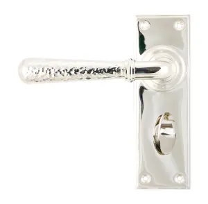 From The Anvil Polished Nickel Hammered Newbury Lever Bathroom Set