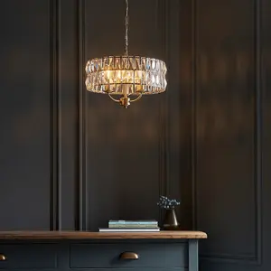 Luminosa Clifton 3 Light Multi Arm Lamp Ceiling Pendant Antique Brass