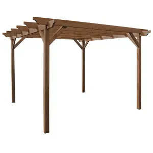 Garden Pergola - Wood - L240 x W300 x H270 cm - Rustic Brown