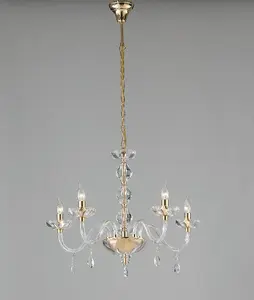 Luminosa RIFLESSO 5 Light Chandeliers Gold, Crystal 70x53cm